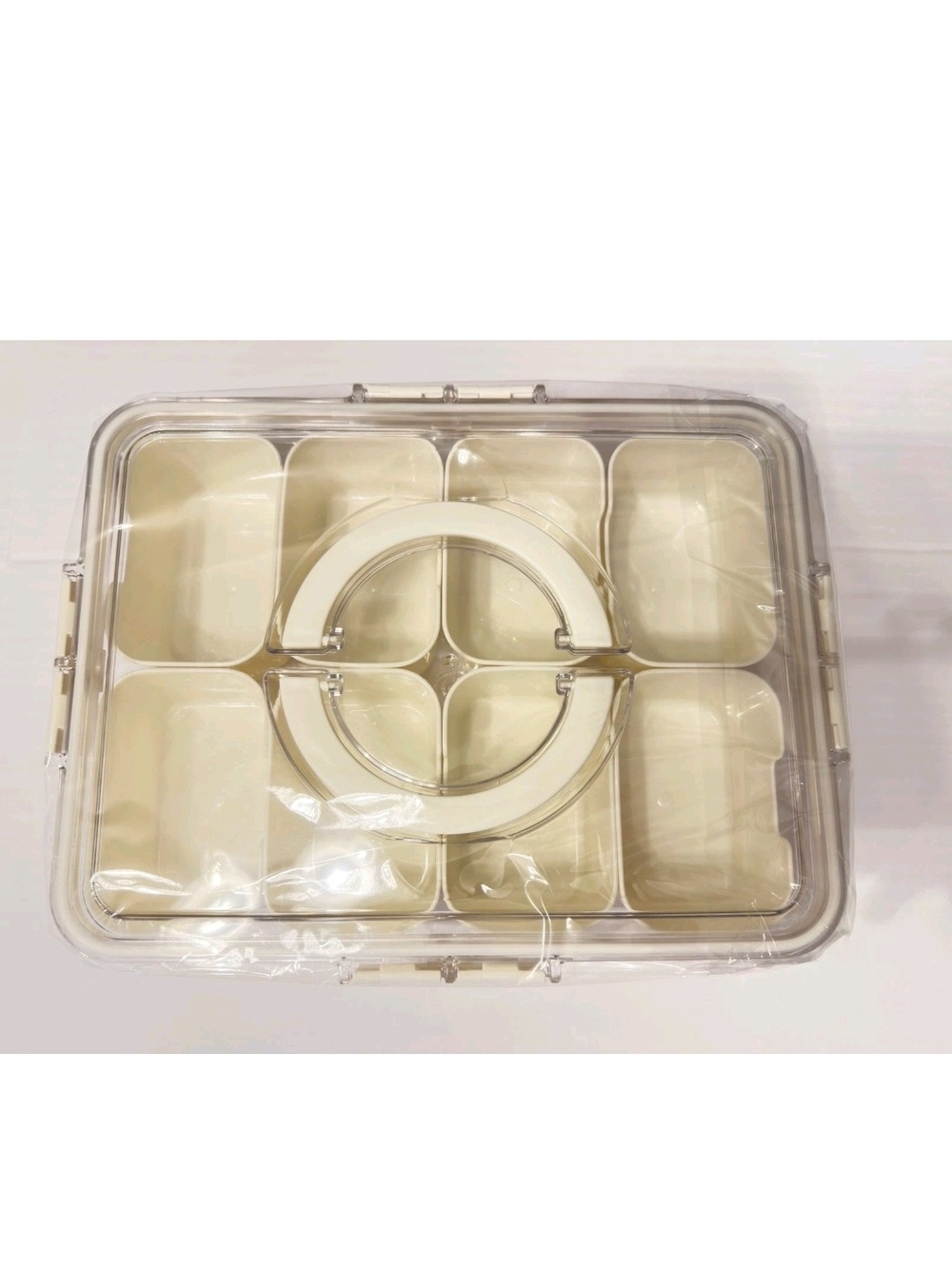 8-Compartment Snack & Accessory Organizer - Cream